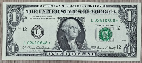 1969 one dollar - bill, $1